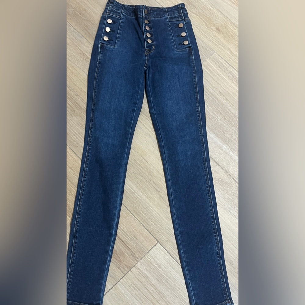 J Brand Dark Blue Natasha Sky High Skinny Jeans